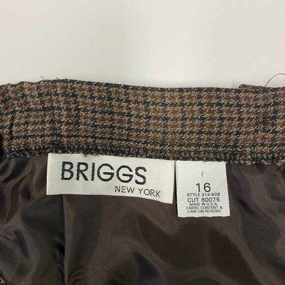 Briggs Of New York Women Size 16 Zip Up Pencil Skirt Brown Houndstooth Plaid NWT - Picture 4 of 4